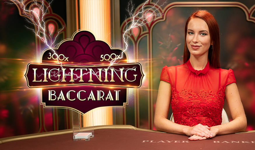 Live Dealer im beliebtem Lightning Baccarat Game von Evolution Gaming.