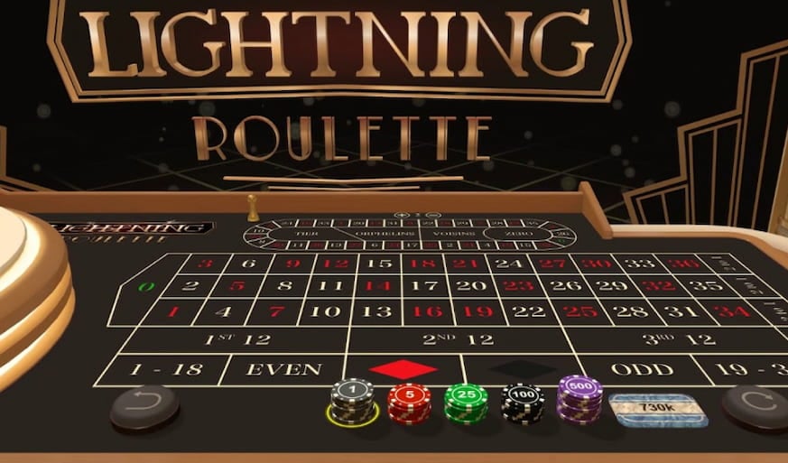 Der Roulette Tisch bei Lightning Roulette im Online Casino.
