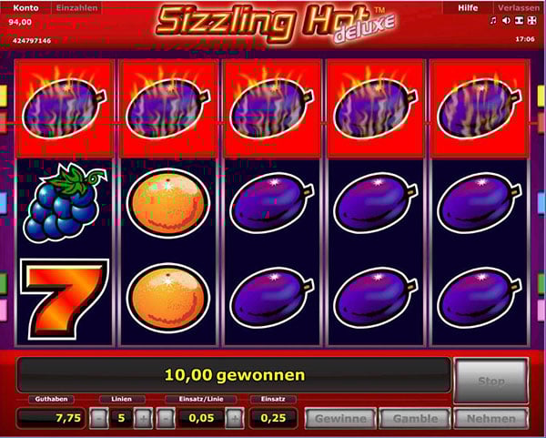Sizzling Hot Deluxe online Spiel