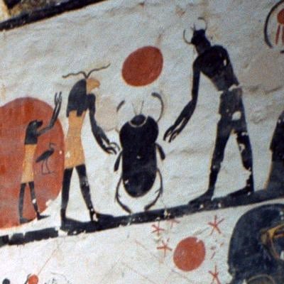 Ägyptisches Gemälde Skarabäus Gott Chepre