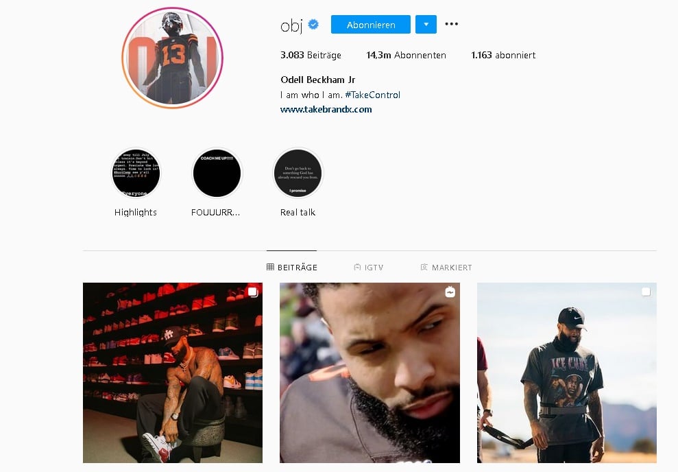 Instagram Profil Odell Beckham Jr @obj