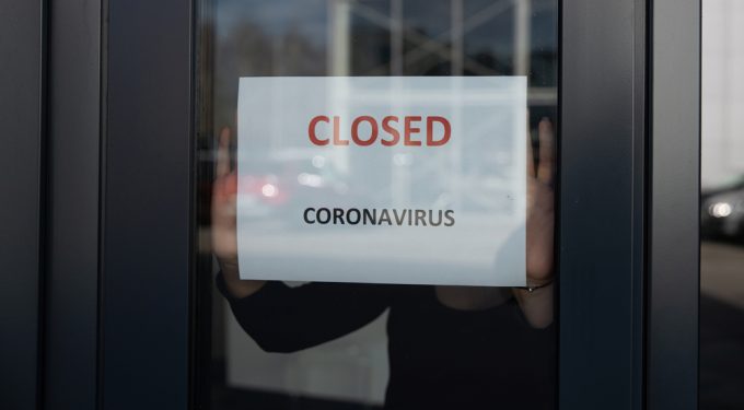 Ladenschild Schließung wegen Corona