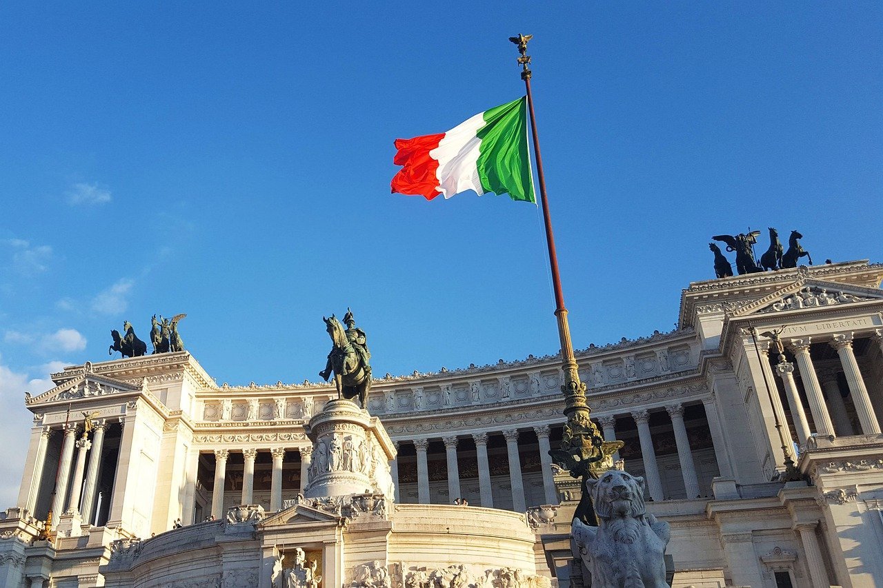 Italien Rom Flagge Vittorio Emanuele II