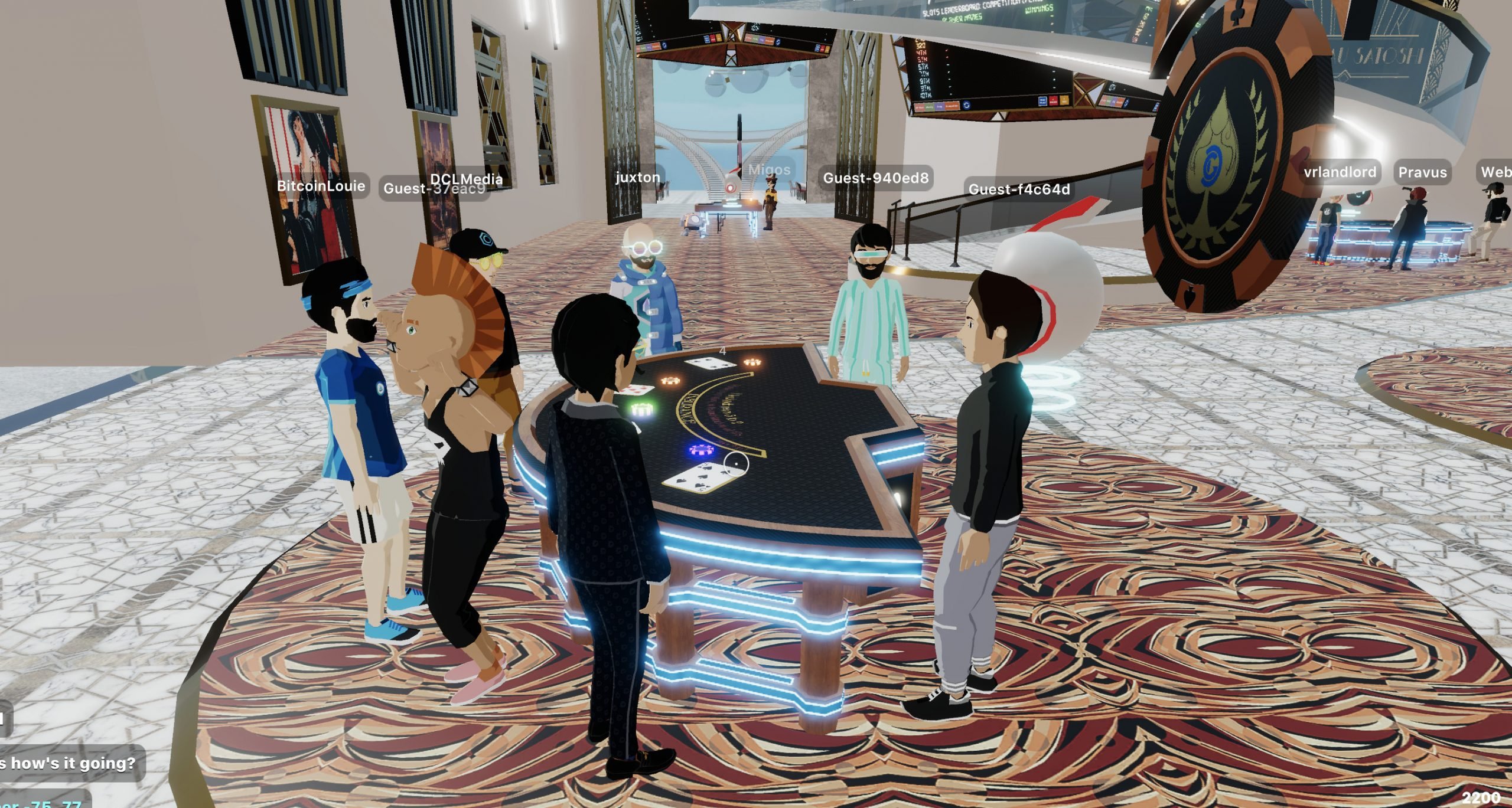 Szene am Blackjack Spieltisch im Decentral Games Metaverse Casino