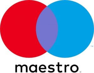 Maestro Karten sind an ihrem Logo zu erkennen: Zwei Kreise in rot und blau überlappen sich.