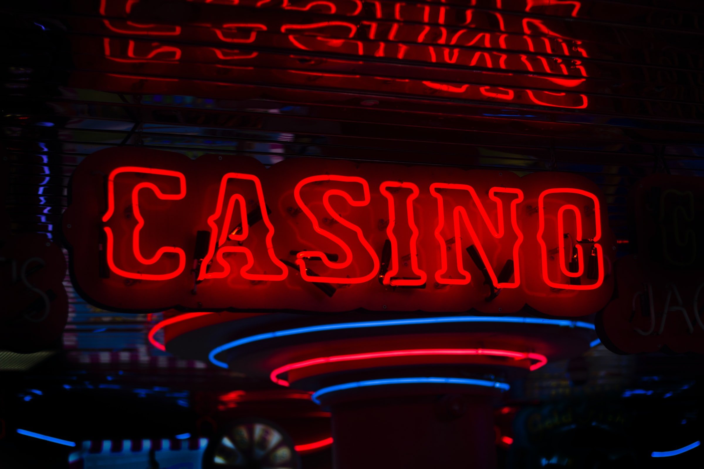 Casino Neon Leuchtreklame im Dunkeln
