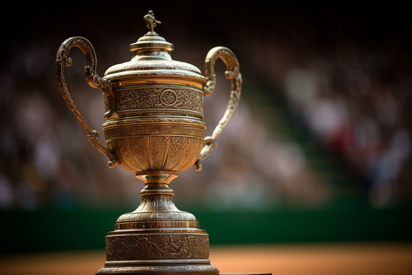 Nahaufnahme einer Grand Slam Tennis-Trophäe als Symbolbild