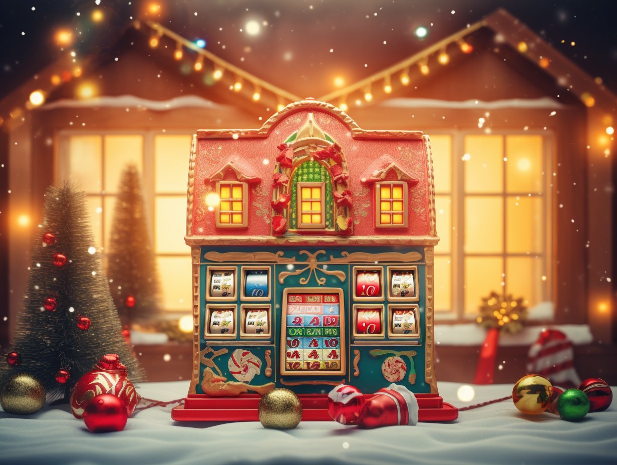 Illustration als Beispielbild: Lebkuchenhaus als weihnachtlicher Spielautomat