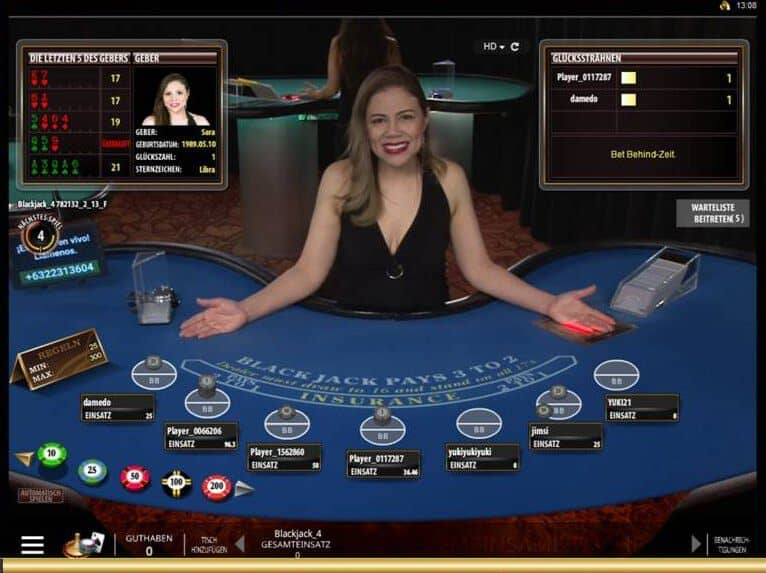 live dealer blackjack