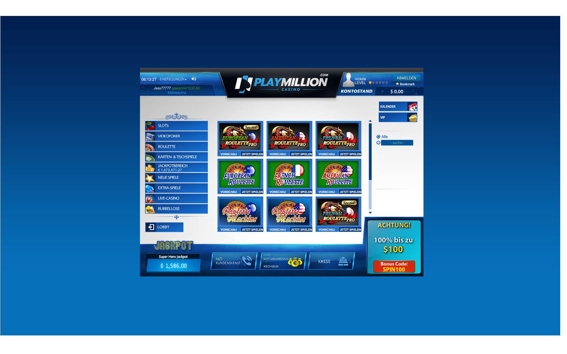 Playmillion Online Casino