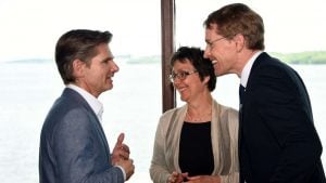 Heiner Garg (FDP), Monika Heinold (Grüne) und Daniel Günther (CDU)