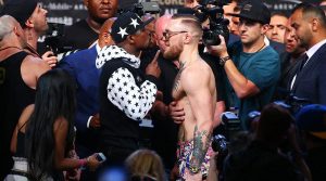Floyd Mayweather und Conor McGregor bei einem Pressetermin