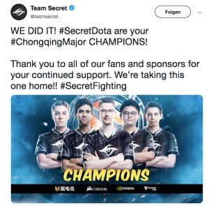 Team Secret Twitter-Post