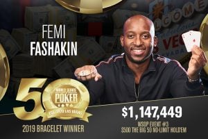 Femi Fashakin, Siegerfoto, Bracelet, WSOP 2019