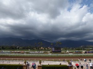 Santa Anita Rennstrecke Unwetter