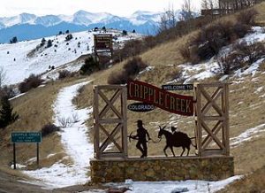 Ortsschild Crpple Creek Colorado