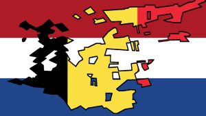 Niederlande und Belgien Flagge vermischt