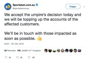 Sportsbet Tweet