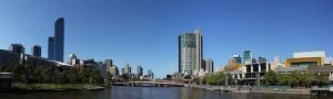 Panorama Hafen Melbourne mit Crown Casino