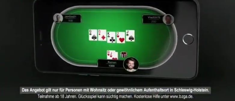 Poker Stars Werbung Angebot gilt nur für Spieler mit Wohnsitz in Schleswig-Holstein