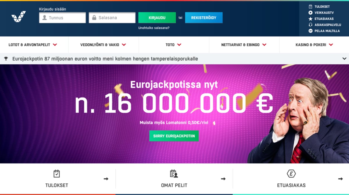 Webseite Veikkaus|Lotto Finnland