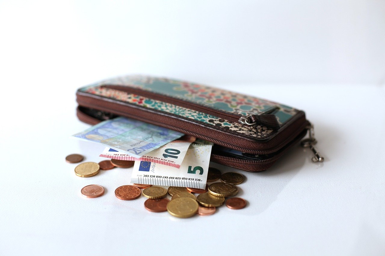 Geldscheine Münzen Portemonnaie