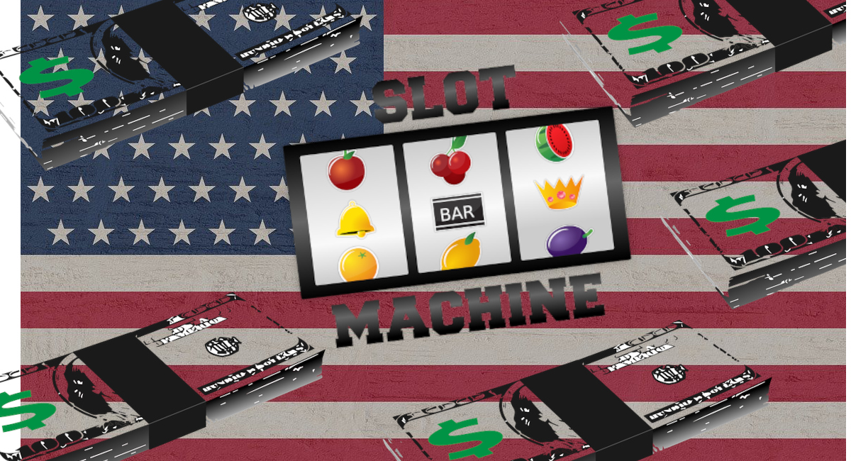 USA Flagge Dollarscheine Slot Machine