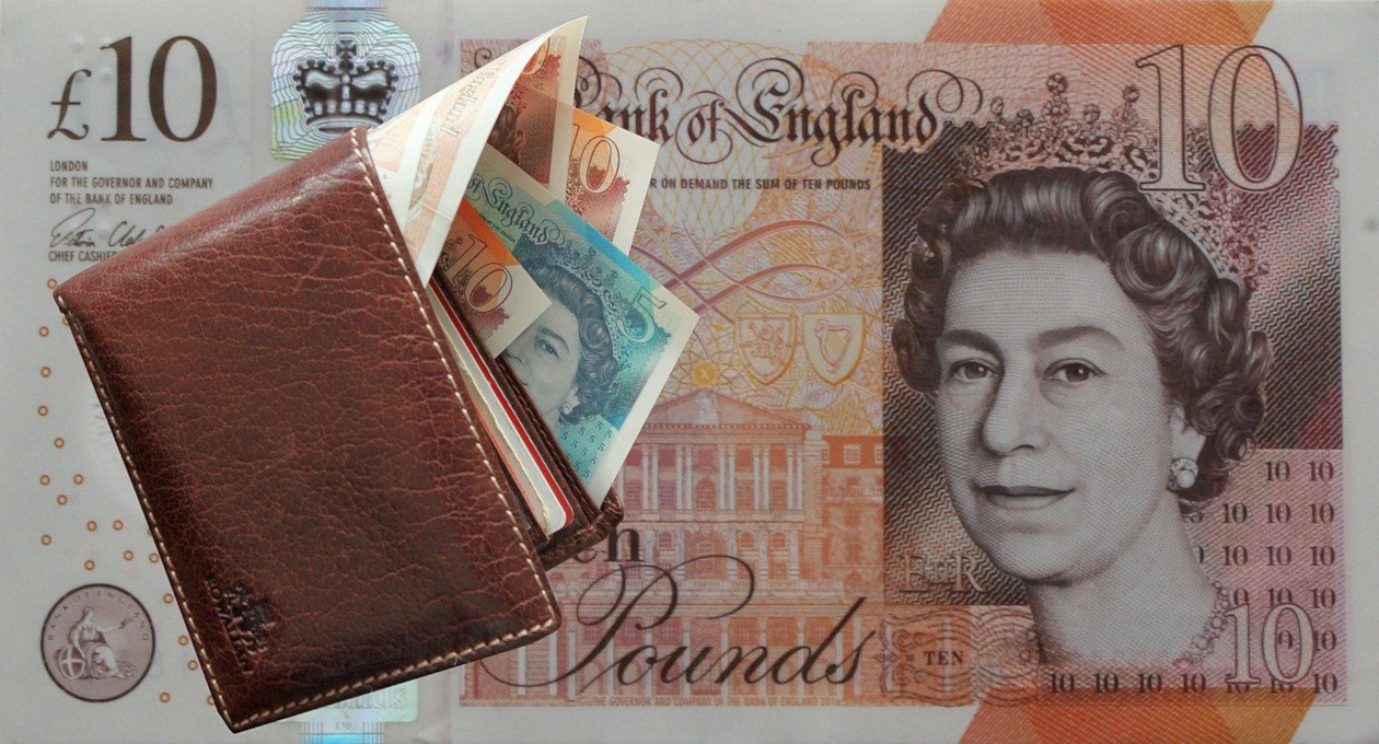 Geldscheine Pfund Sterling Portemonnaie