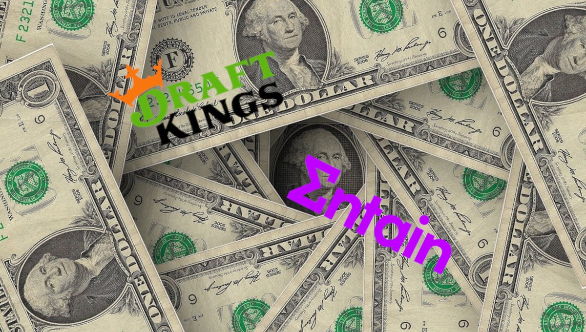 Logo Draftkings Entain Dollarscheine