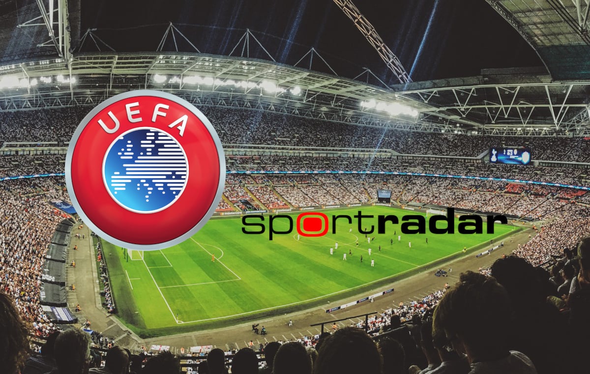 Logo Sportradar UEFA Fußballstadion