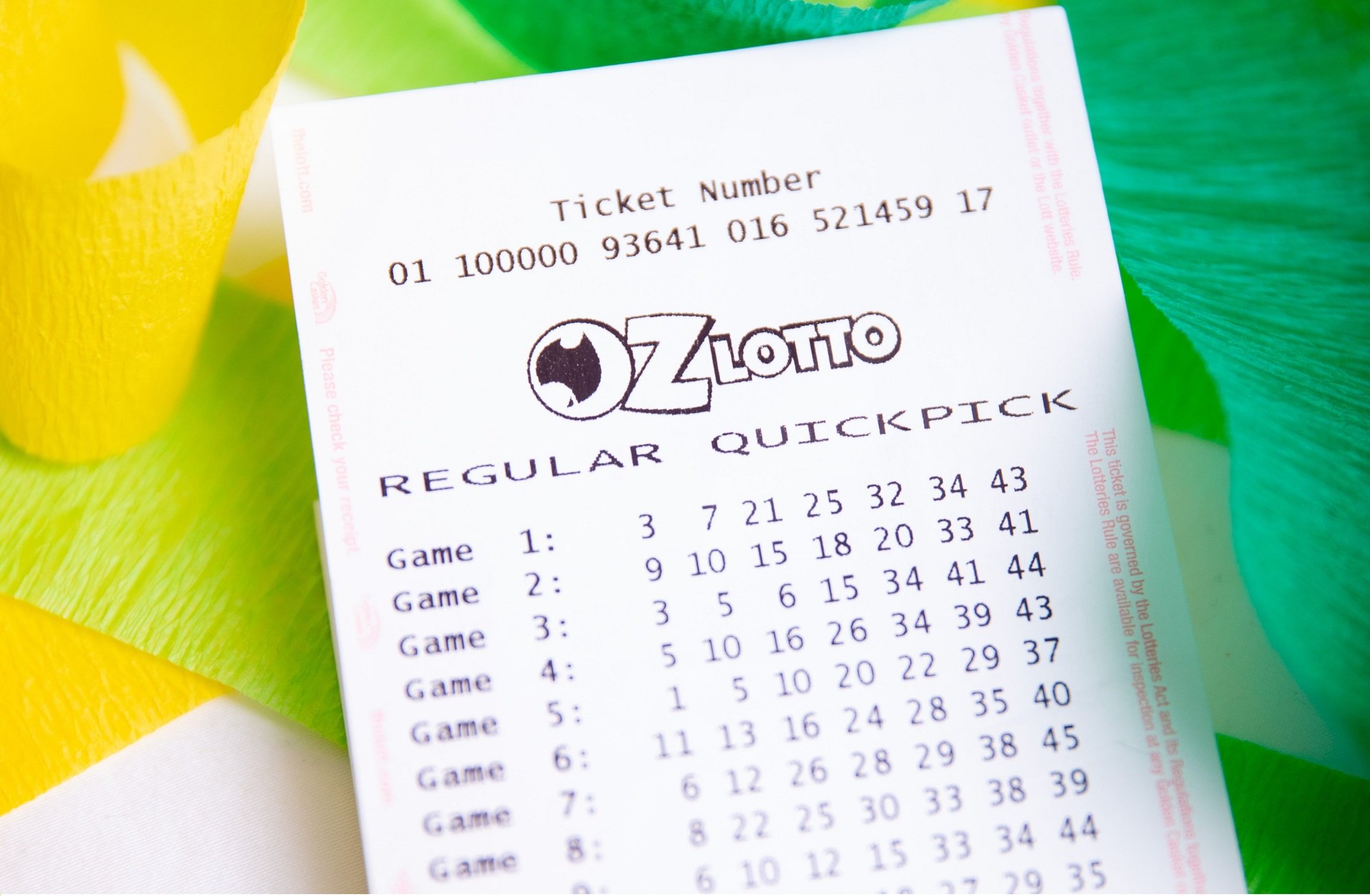 OZ Lotto Lottoschein Australien|