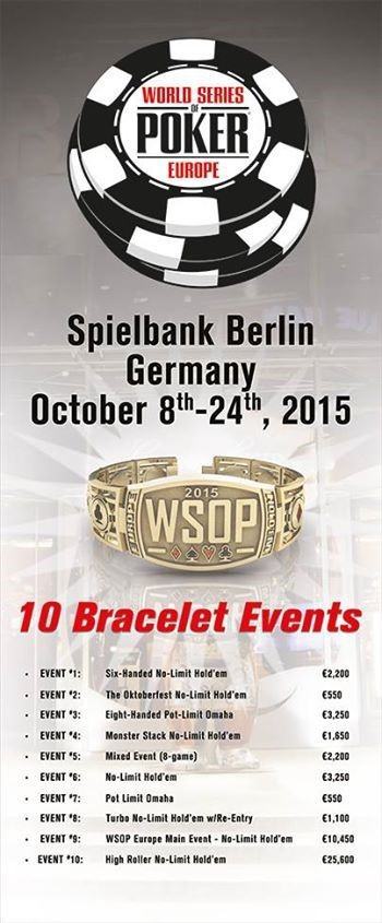 Programm WSOPE Berlin 2015|Die WSOP Europe in Berlin