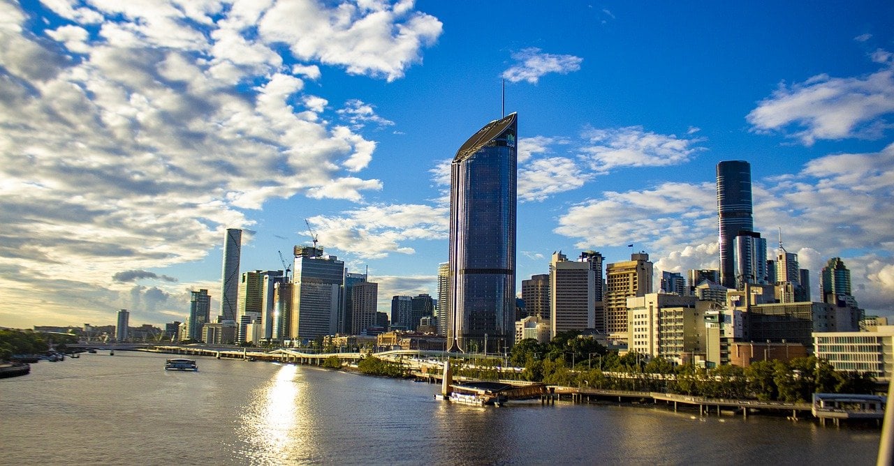 Brisbane Queensland Küste und Gebäude Hochhäuser