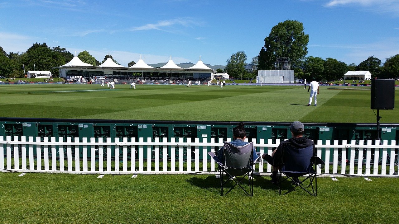 Cricket-Spieler auf dem Rasen