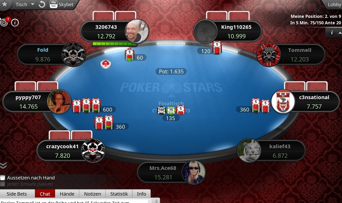 Online Poker Spieltisch|Totenkopf