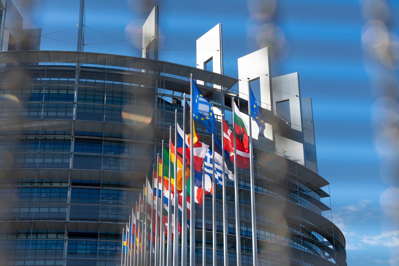 Europaparlament EU Flaggen