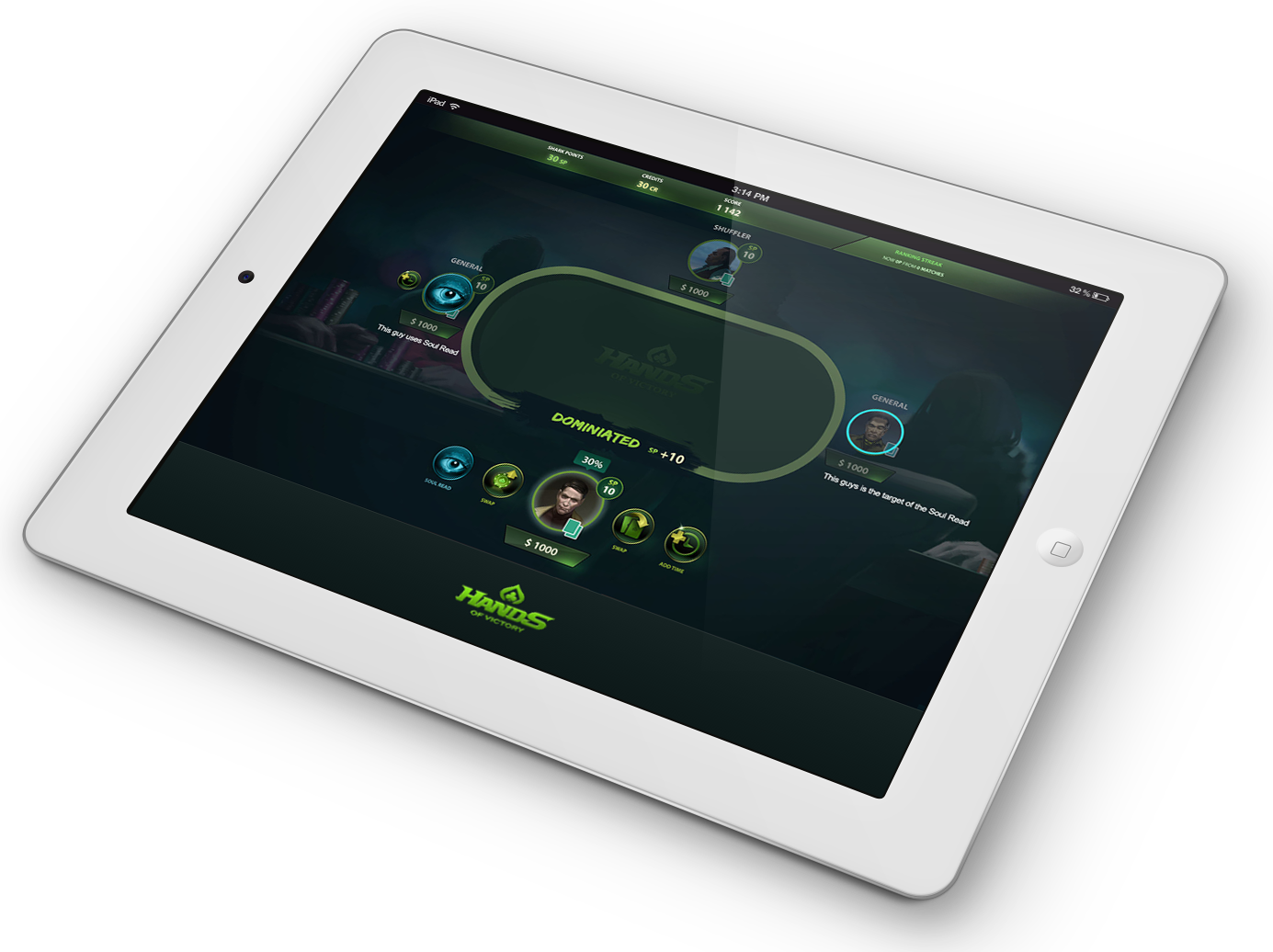 Hands of Victory - iPad|Hands of Victory - Spielfigur|Hands of Victory - Logo|Hands of Victory - Spielszene