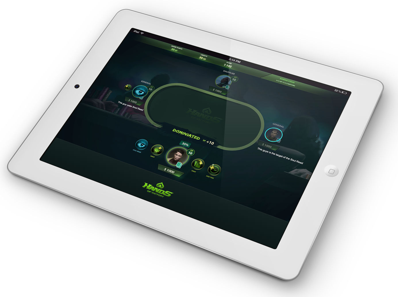 Hands of Victory - iPad|Hands of Victory - Spielfigur|Hands of Victory - Logo|Hands of Victory - Spielszene