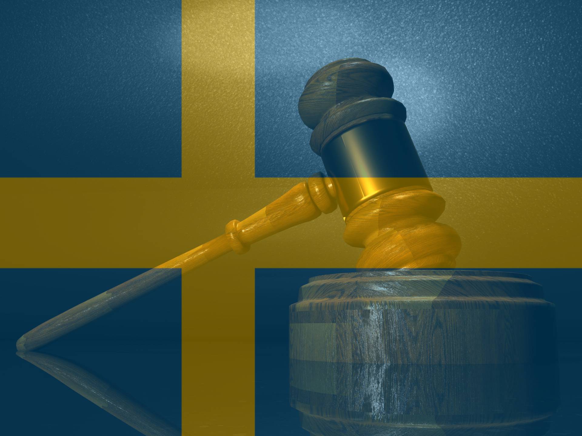 Schwedische Flagge Richterhammer||Spielkarten und Jetons