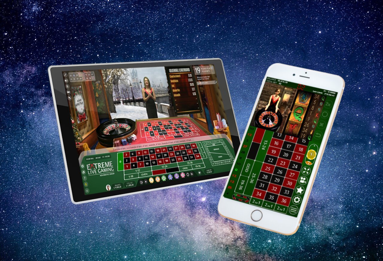 Tablet Smartphone Online Live Casino Weltall