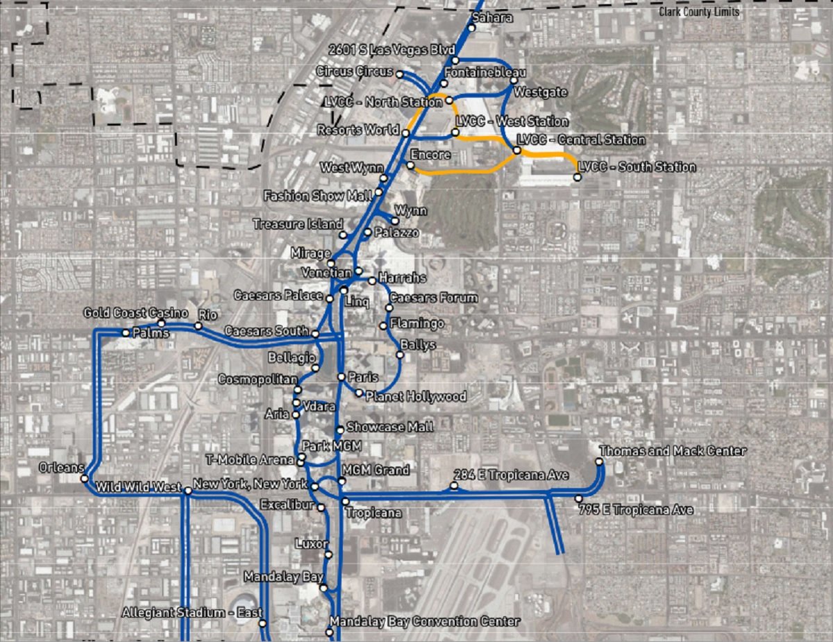 Las Vegas Tunnel Karte Map