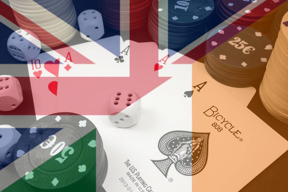 Flagge GB und Irland mit Glücksspielmotiven|Fixed-Odds-Betting-Terminals UK