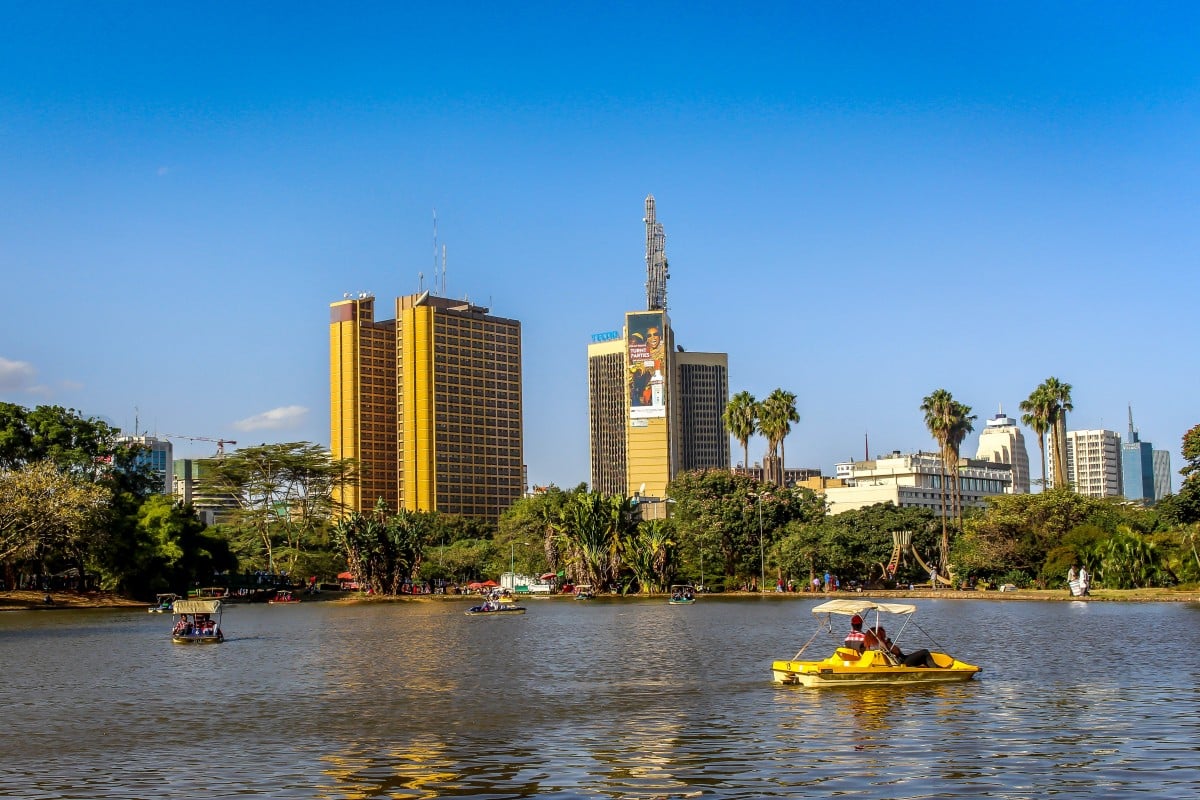 Nairobi Kenia Fluss Gebäude