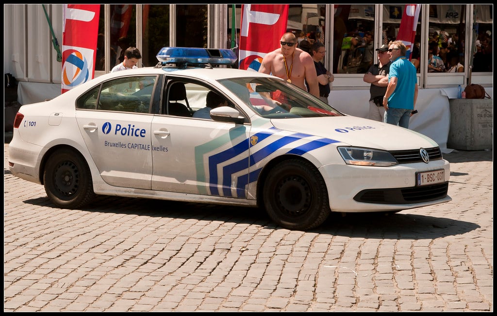 Polizeiauto in Brüssel