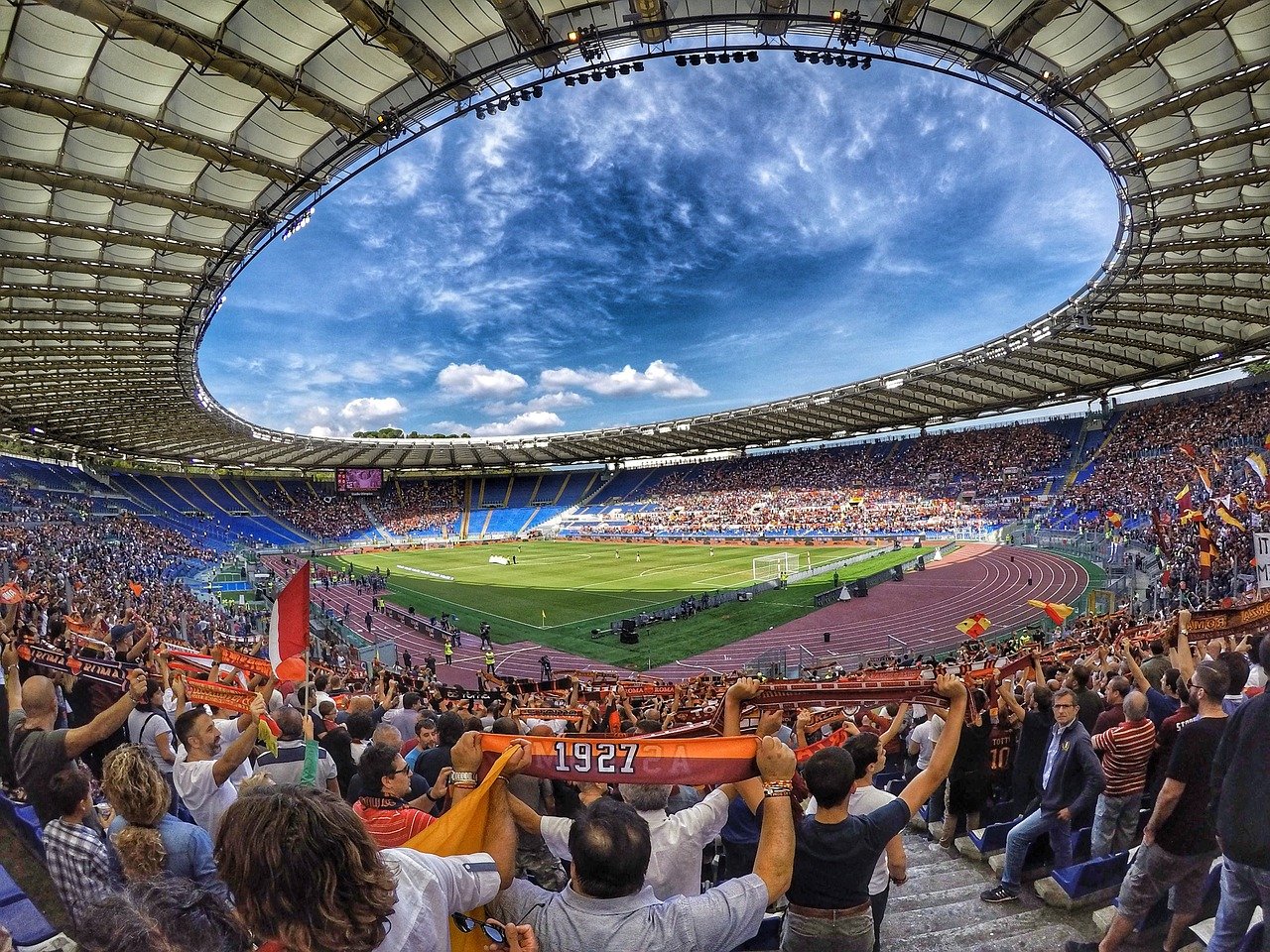 AS Roma spielt im Stadio Olimpico Rom