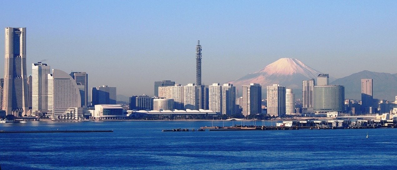 Die Skyline von Yokohama