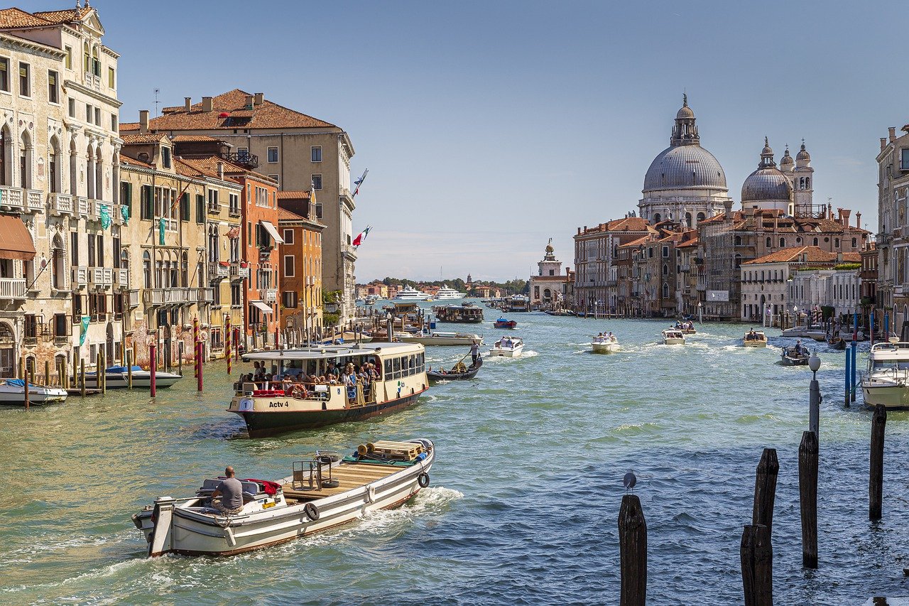 Venedig Canale Grande Gebäude Kanal Gondeln Boote
