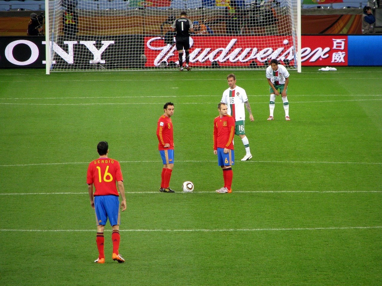 Die spanische Nationalmannschaft auf dem Spielfeld