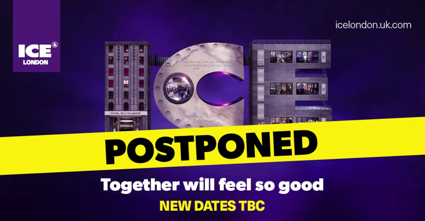 ICE London Logo Postponed