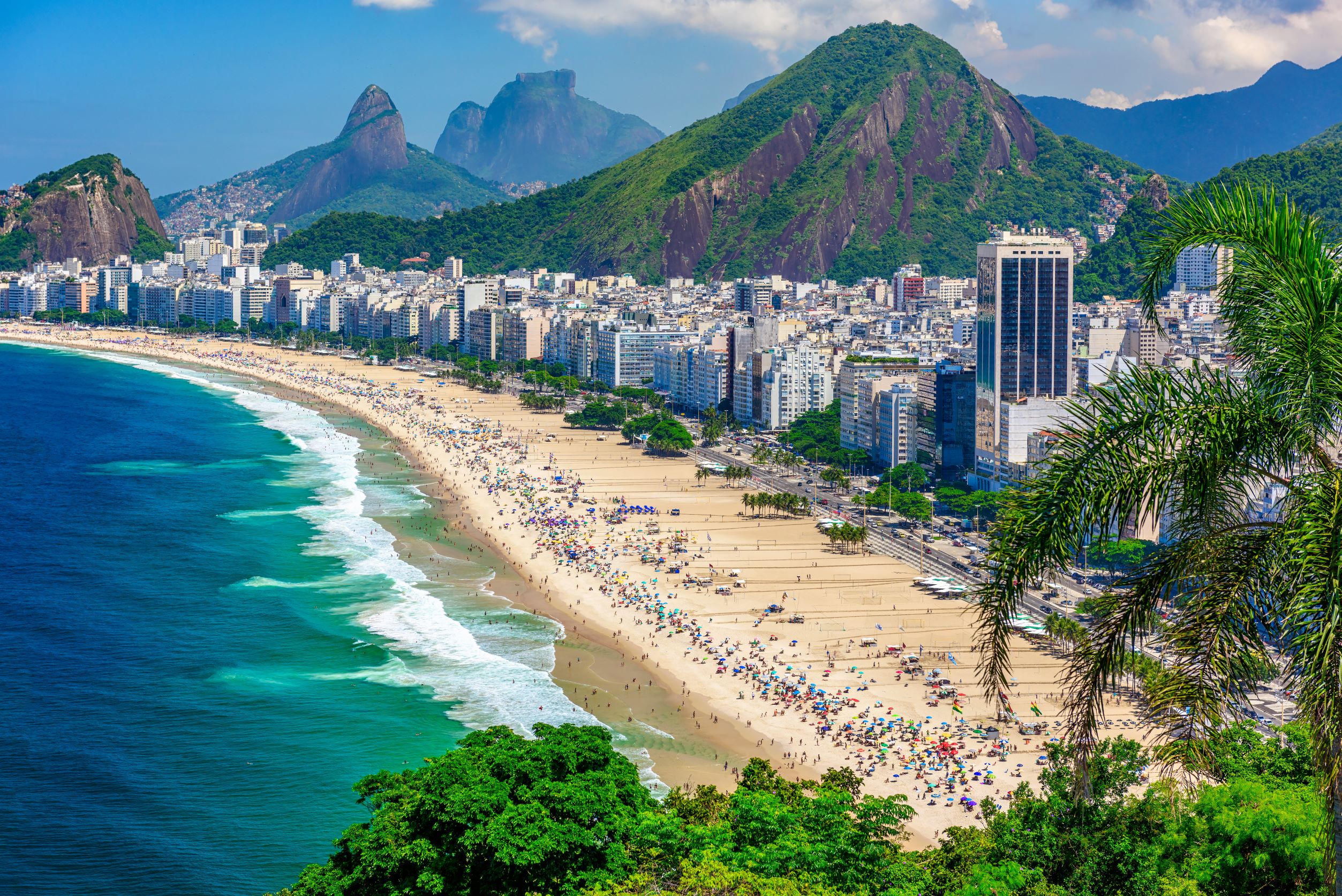 Brasilien Copacabana Strand Gebäude Berge Meer
